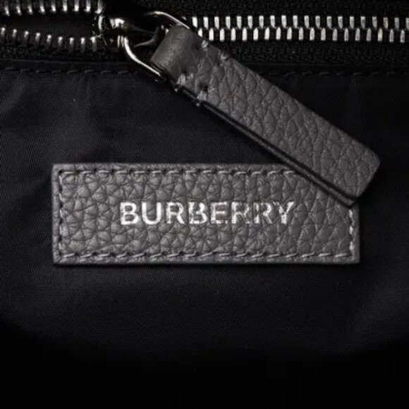 NWT Authentic Burberry Grey Leather Embossed Abbeydale Backpack Bag - Picture 8 of 11